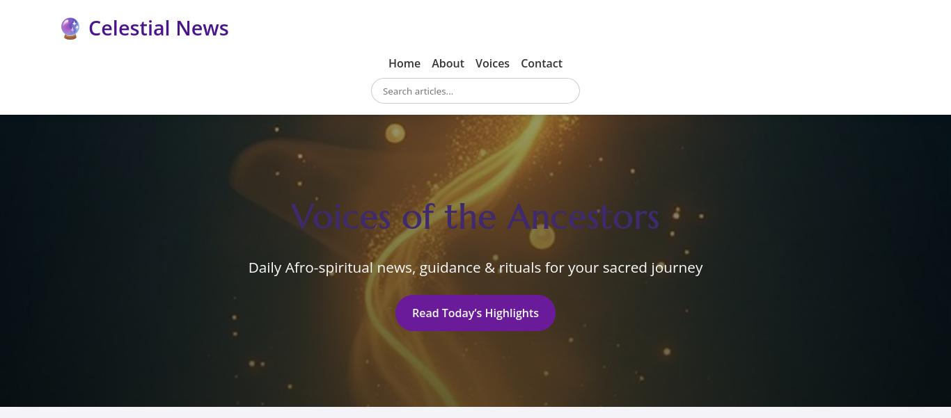 Celestial Healing Journey website preview